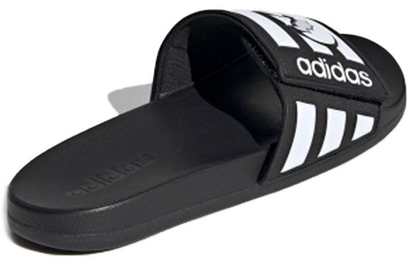Тапочки neo adilette comfort adj yellow crossover black white slippers 'black white' Adidas, черный — фото 4