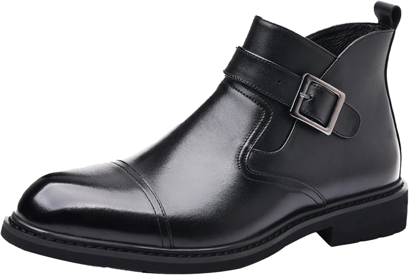 

Мужские ботинки BlackeEight из натуральной кожи Chelsea с удобной боковой молнией, застежкой-монком и ремешком, тузедо, деловые и повседневные ботильоны