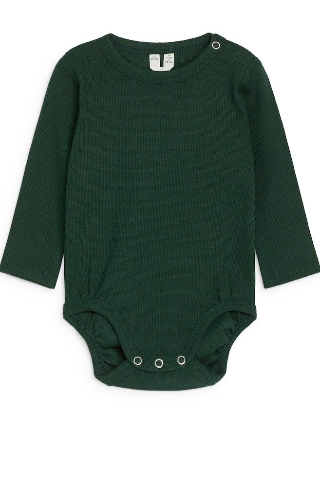 

Боди в рубчик с длинными рукавами Arket, зеленый