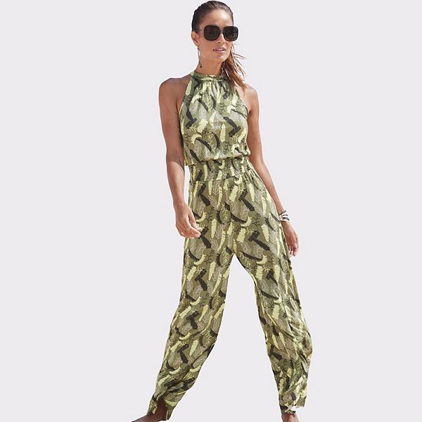 

Женский комбинезон на запах Lascana, Khaki Multicolor