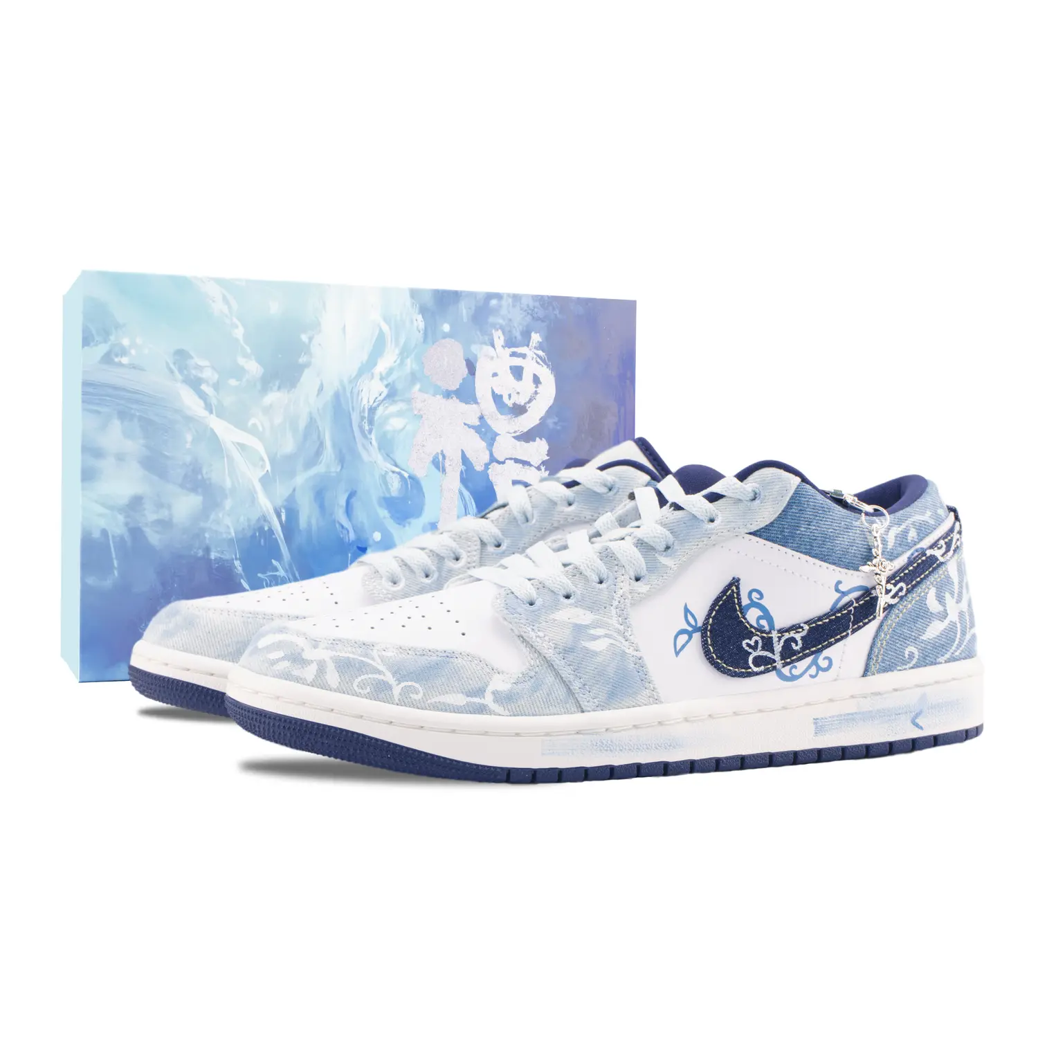 

Jordan Баскетбольные кроссовки Air 1 Celadon Misty Rain с низким верхом, устойчивые к истиранию, винтажные, мужские, темно-синие