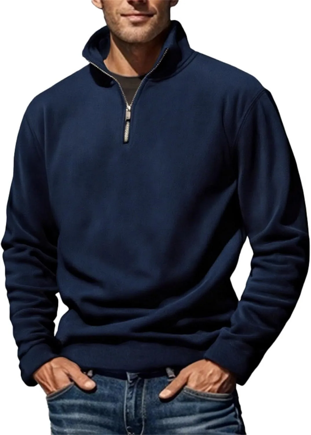 

Мужская поло с воротником стойкой и длинным рукавом ZGHQHCDRH