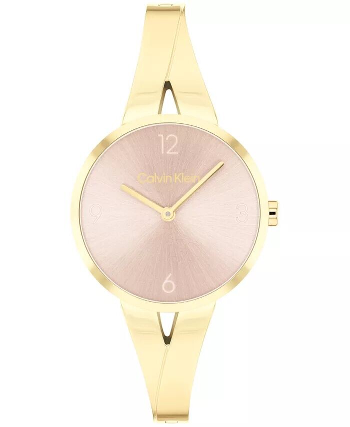 

Женские радостные золотистые часы-браслет из нержавеющей стали, 30 мм Calvin Klein, желтый