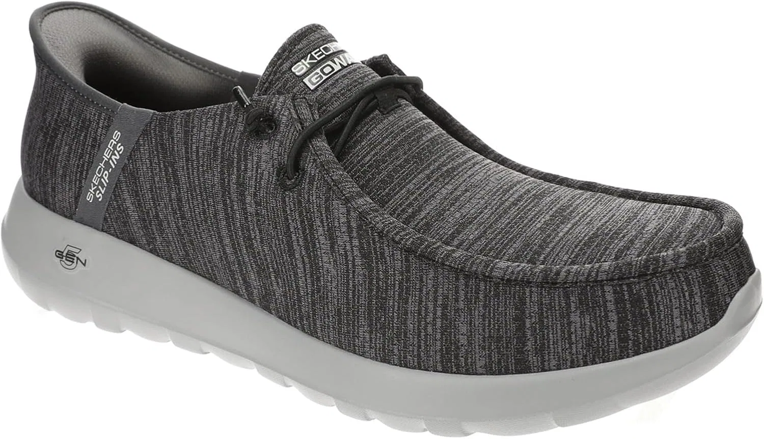 Женские слипоны Skechers Gowalk Max Slip-Ins - спортивные повседневные прогулочные кроссовки | Кроссовки с воздушной подушкой и эффектом памяти, Dark Grey Black — фото 2