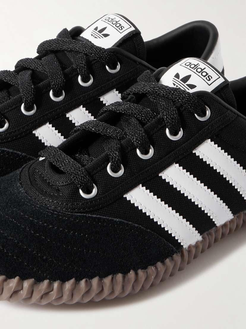 Кроссовки Volley из замши и парусины с кожаной отделкой Adidas Originals, черный — фото 4