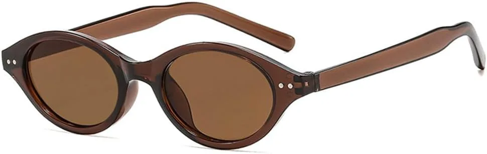 

Маленькие овальные женские солнцезащитные очки для мужчин с заклепками, предназначенные для занятий спортом на открытом воздухе, бега и верховой езды generic, Tea Tea