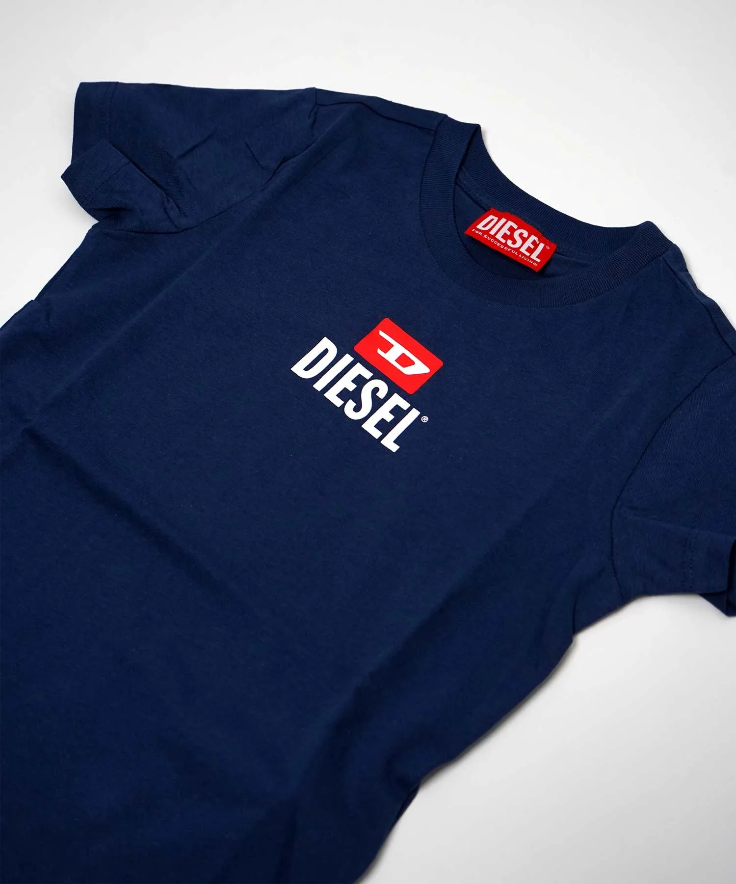 Унисекс футболка с логотипом DIESEL KIDS тёмно-синяя