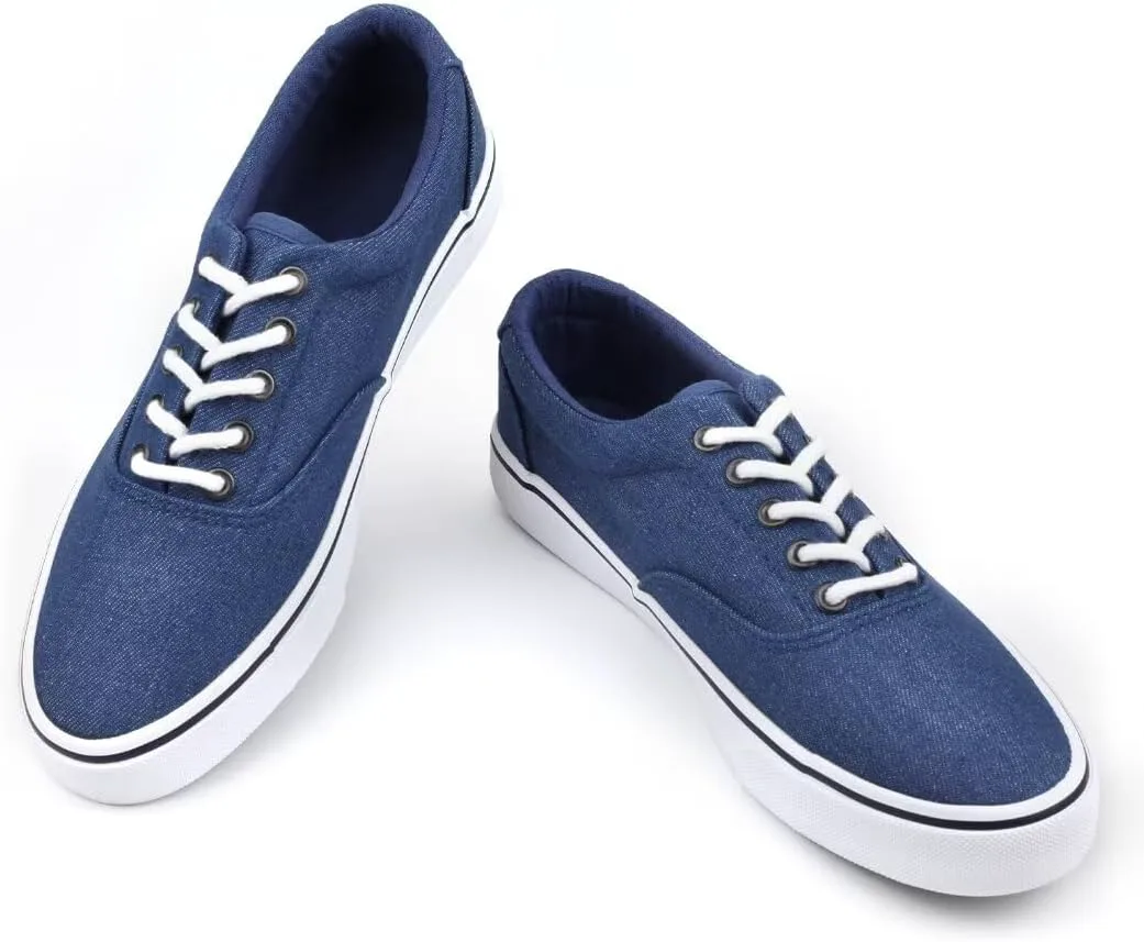 

Мужские кеды ANTLULU из канваса, низкие модные кроссовки с шнуровкой, повседневная обувь, темно-синий