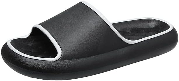 

MATERUIEYES Летние мужские модные домашние шлепанцы для ванной, удобные мужские тапочки, черный