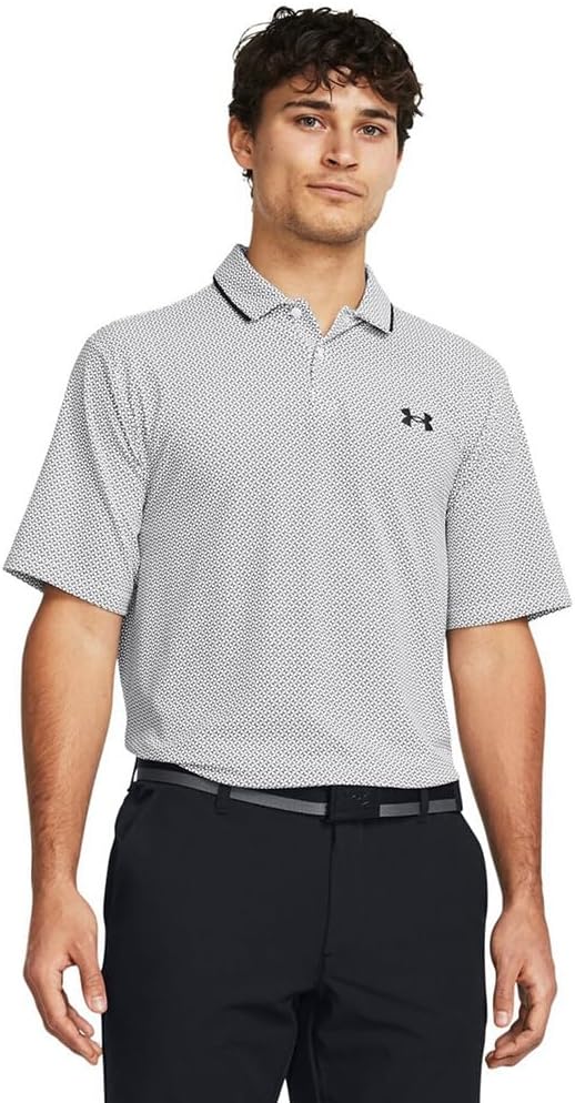 

Мужская футболка-поло для гольфа Under Armour UA Isochill Burge, белый/черный/серый
