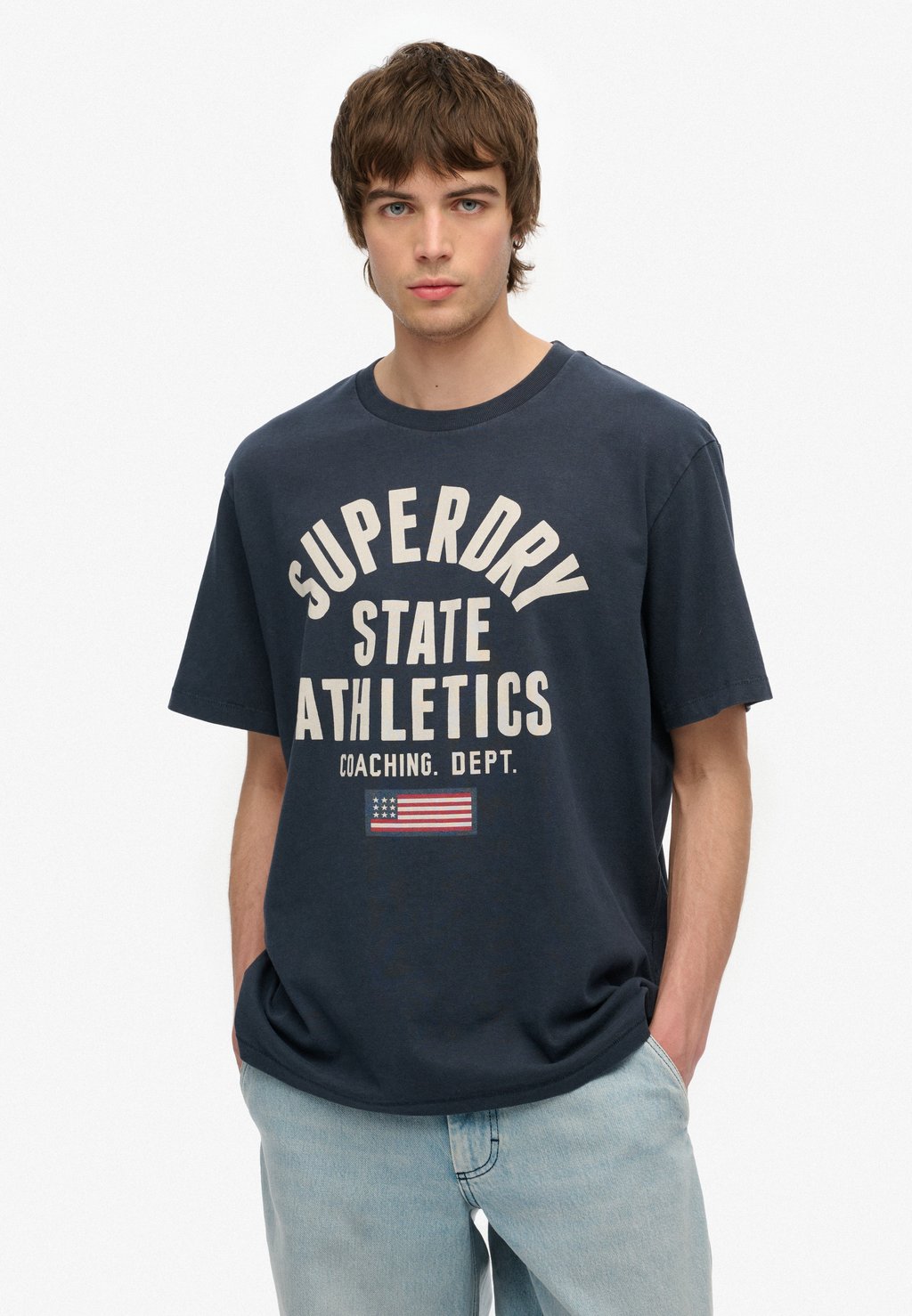 

Футболка с принтом ATHLETIC ESSENTIAL GRAPHIC Superdry, синий