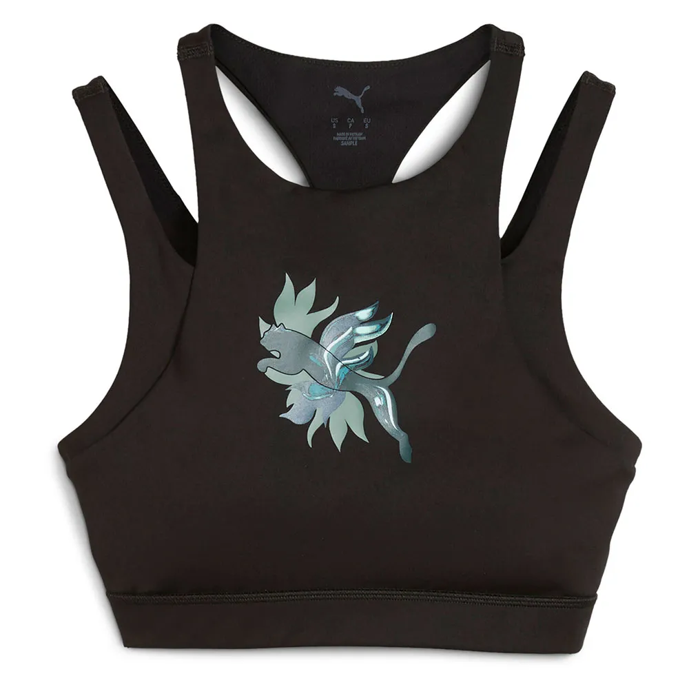 

Спортивный бюстгальтер Puma Green Terrains Graphic Mid sports bra, черный