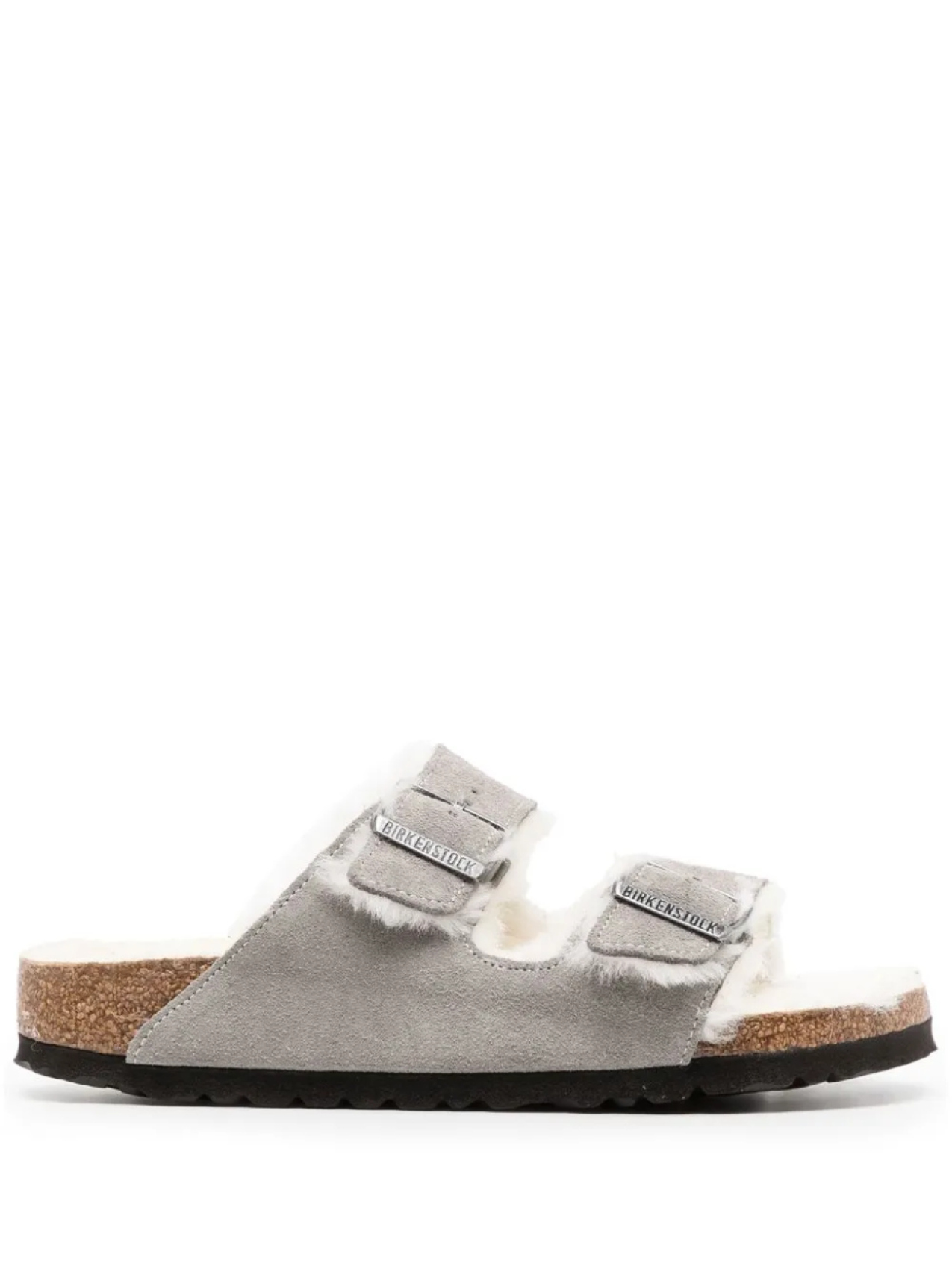 

Birkenstock сандалии Arizona с отделкой из овчины, серый