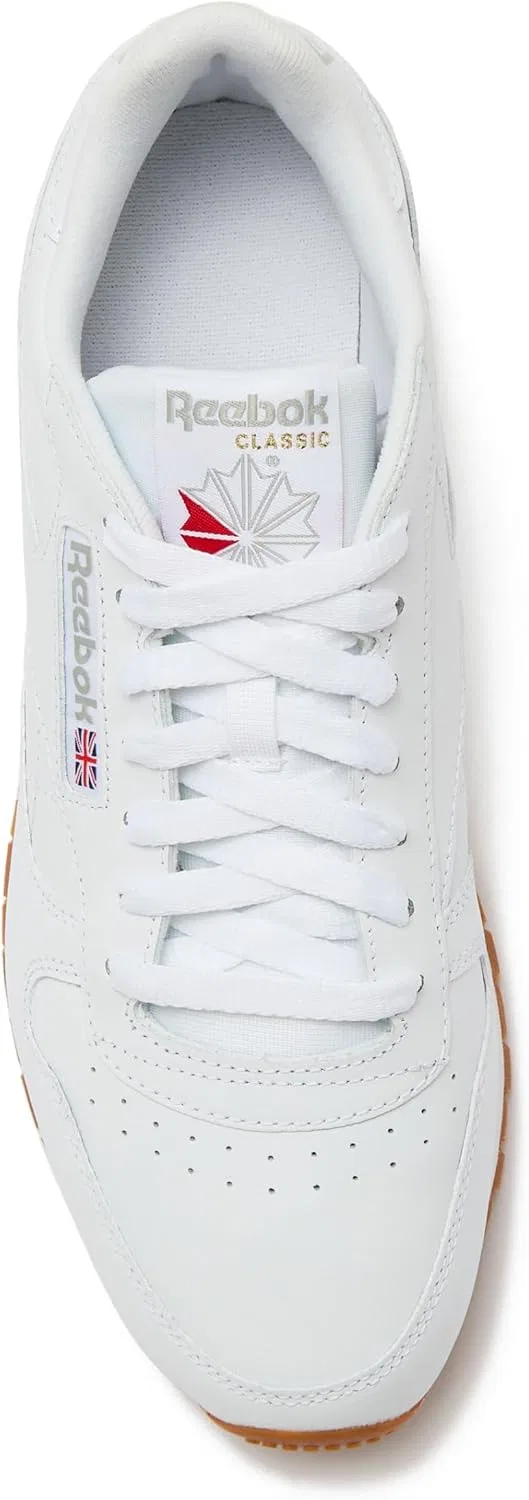 Мужские классические кожаные кроссовки Reebok, Ftwr White Pure Grey 3 Reebok Rubber Gum 03 — фото 4