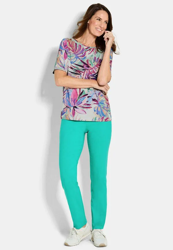 

Футболка с принтом "im doppelpack" Goldner, Turquoise Turquoise Patterned, Синий, Футболка с принтом "im doppelpack" Goldner, Turquoise Turquoise Patterned