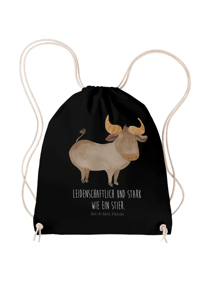 

Спортивная сумка Mr & Mrs Panda Sportbeutel Sternzeichen Stier, черный