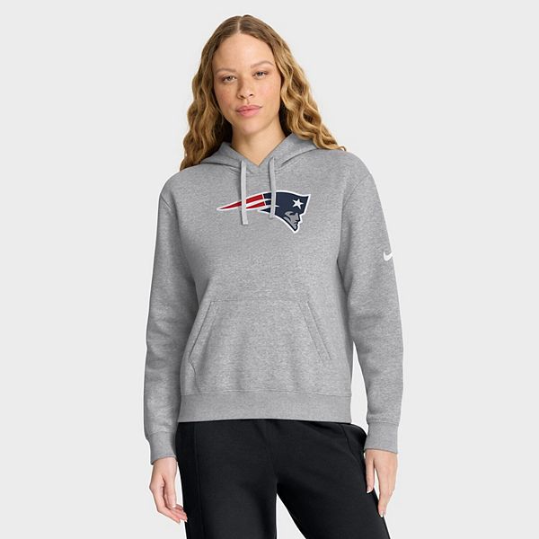 Толстовка с капюшоном New England Patriots Club Fleece, женская, вересково-серый Nike — фото 2