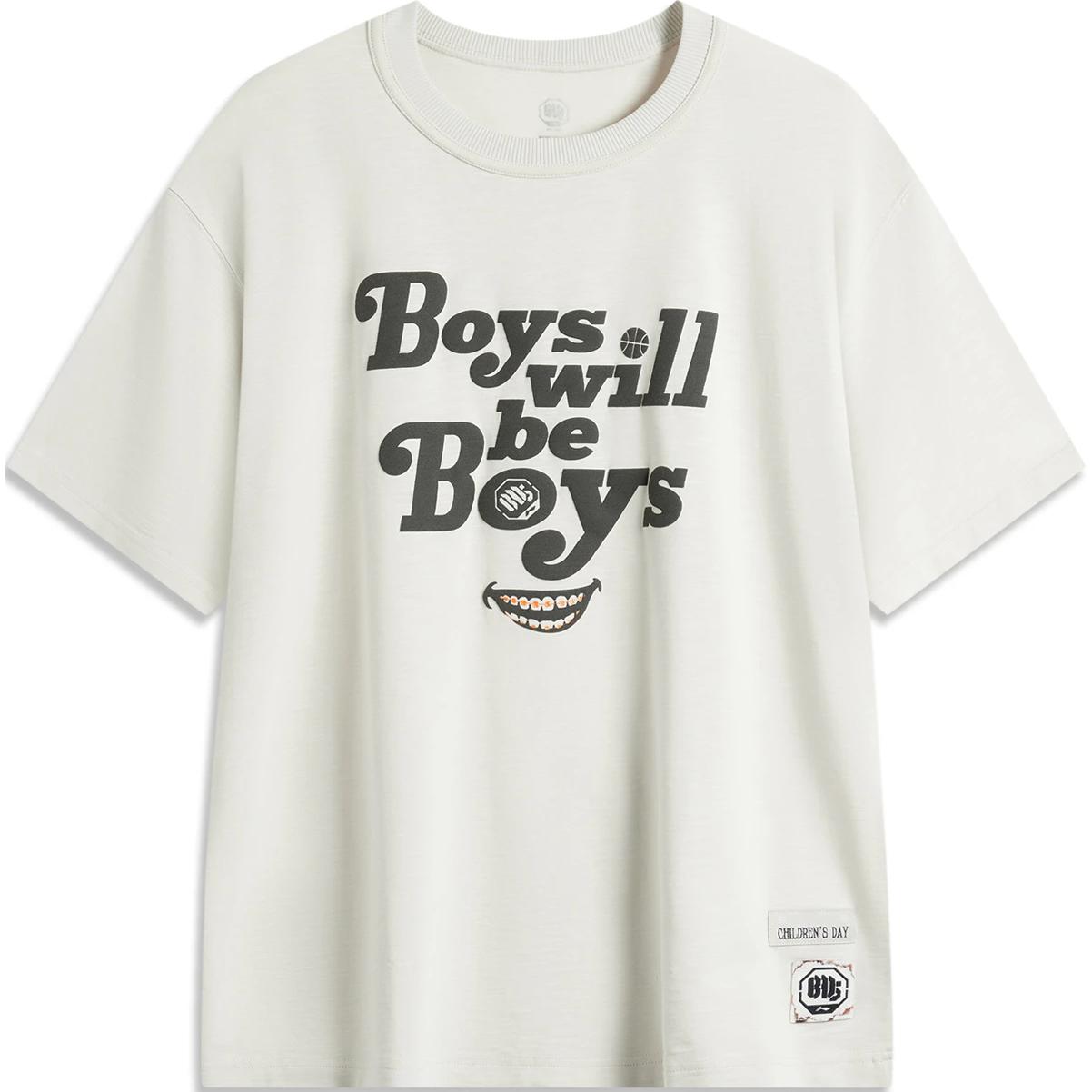 

LINING Футболка мужская Basketball Collection Pearl White, Белый, LINING Футболка мужская Basketball Collection Pearl White