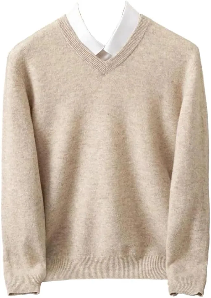 

Мужской свитер из мериносовой шерсти V-образным вырезом