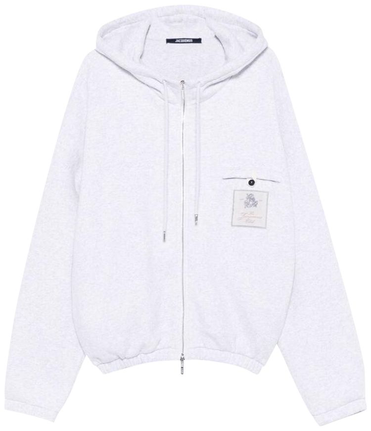 

Худи Jacquemus Club Logo Zipped Hoodie 'Athletic Club Grey', серый
