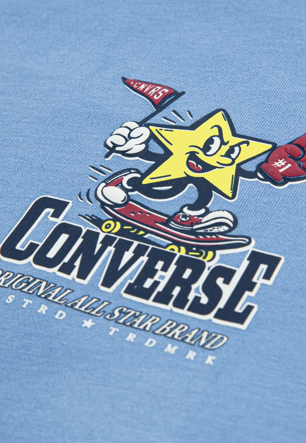 Футболка Varcity с принтом - забавная футболка с коротким рукавом Converse, Converse Lt Blue — фото 3