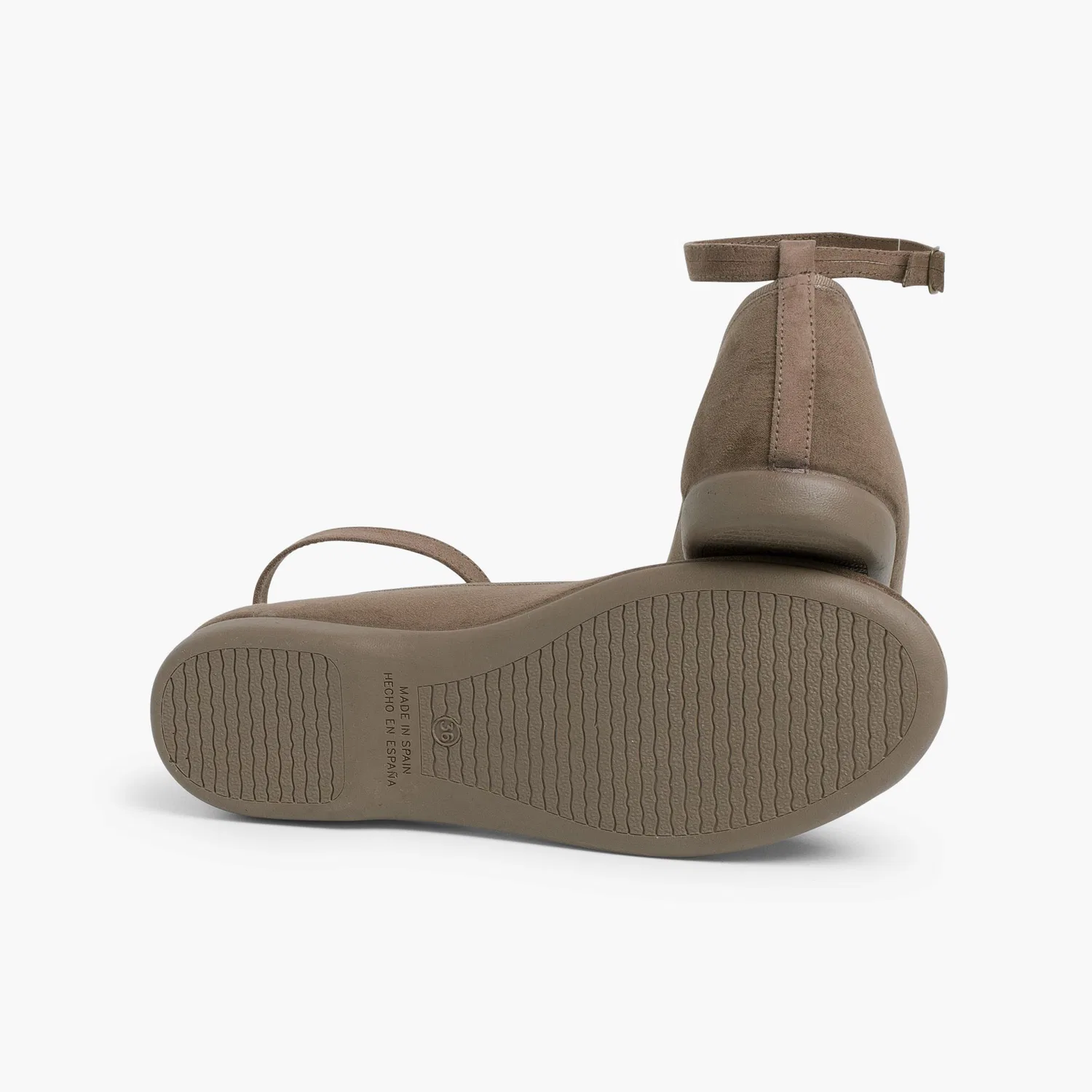 Детские балетки для девочек с сатиновыми лентами Pisamonas, Light Brown — фото 3