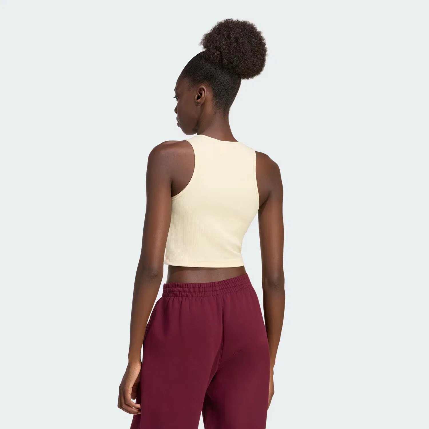 Женская майка в рубчик Essentials Rib Tank Top Adidas Originals, теплый ванильный — фото 2