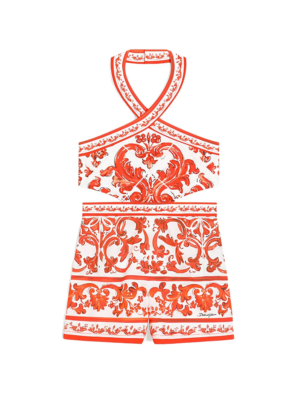 Dolce & Gabbana Комбинезон Majolica белый