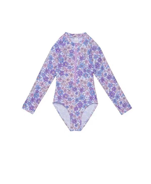 Детский купальник для девочек с длинным рукавом Vintage Flower Gottex Kids, Multi-Violet