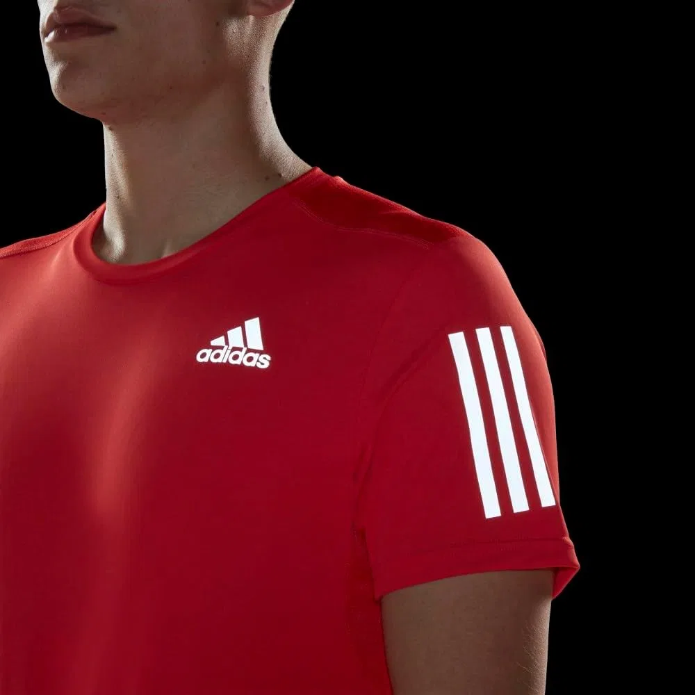 Мужская беговая футболка Own the Run adidas, Bright Red/Reflective Silver — фото 3