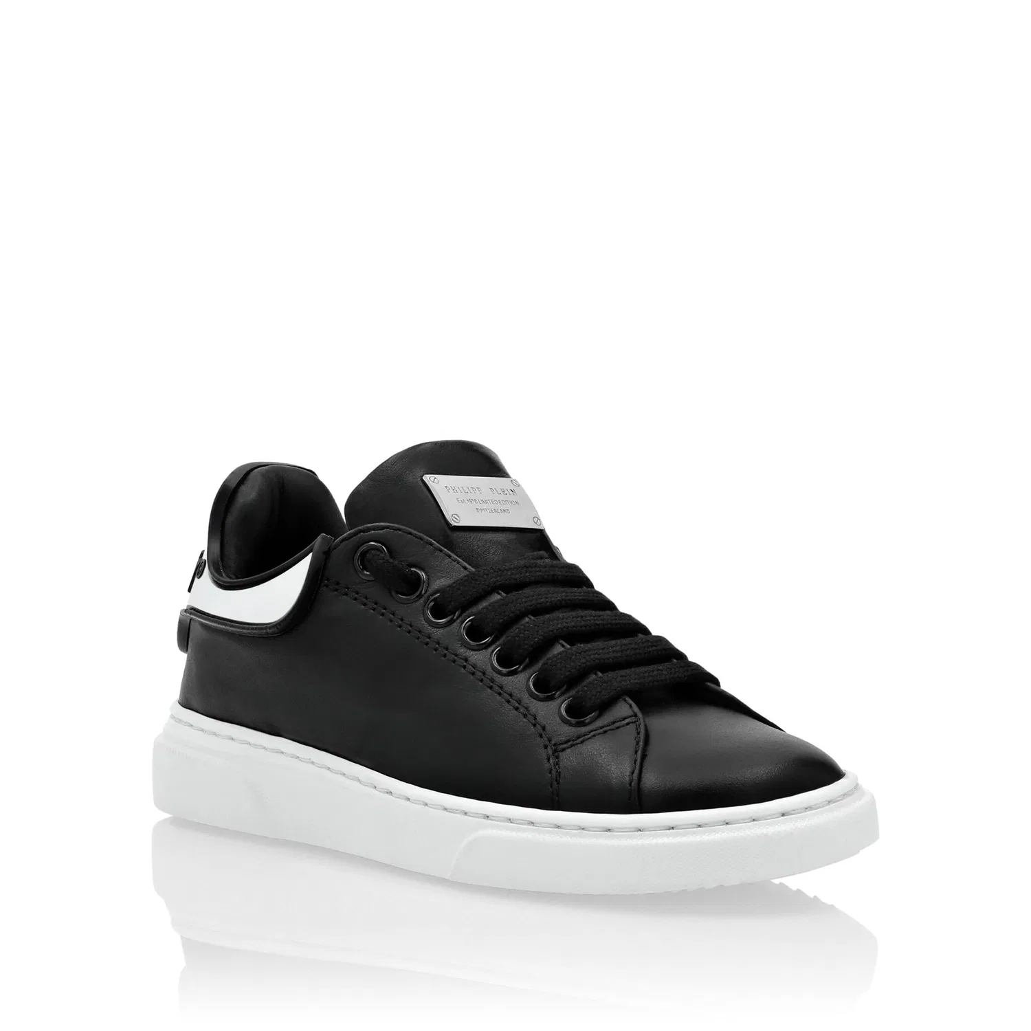 Детские кроссовки с люксовой эстетикой PHILIPP PLEIN Big Bang, Black/White