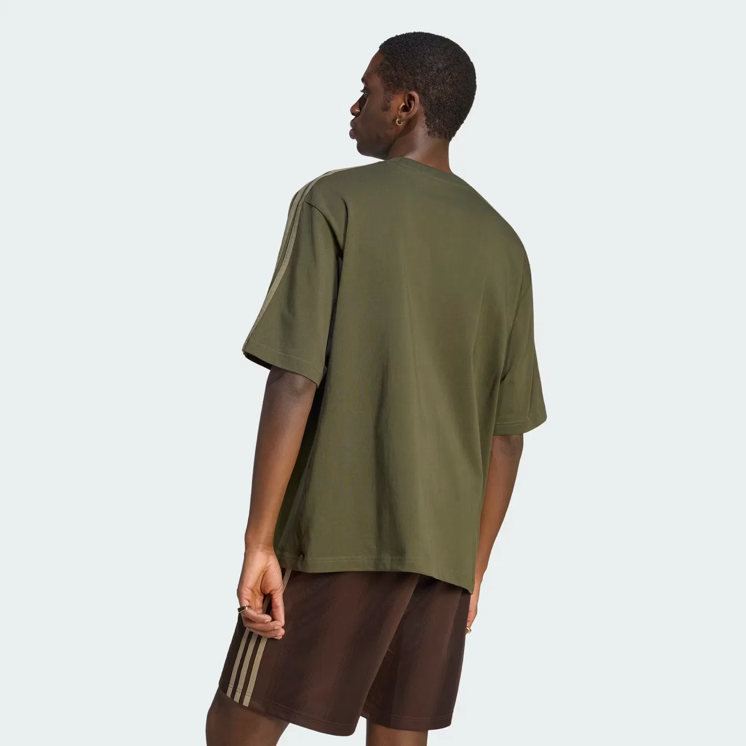 Мужская футболка оверсайз Adicolor 3-Stripes Adidas Originals, Night Cargo — фото 2