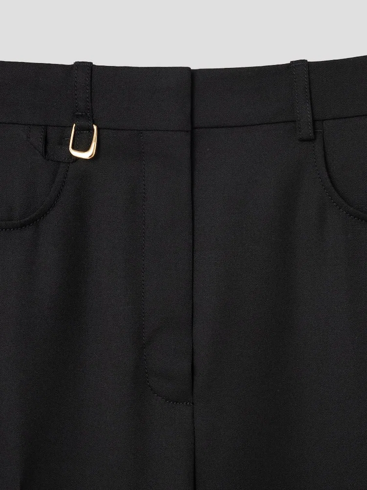 Брюки прямого кроя, высокие JACQUEMUS, Black — фото 3