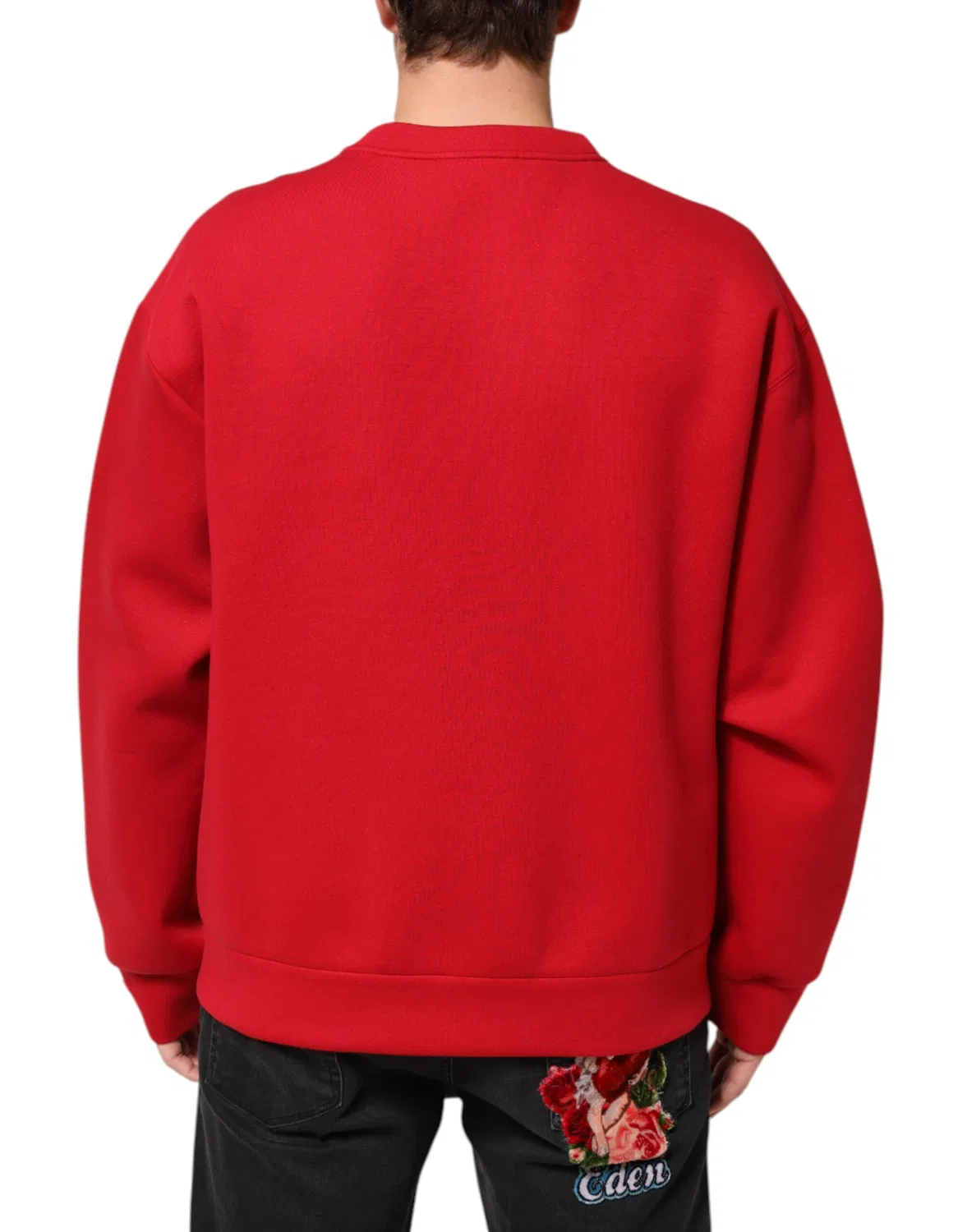Мужской свитшот с вышитым логотипом DG Crew Neck Sweatshirt Dolce & Gabbana, Red — фото 4