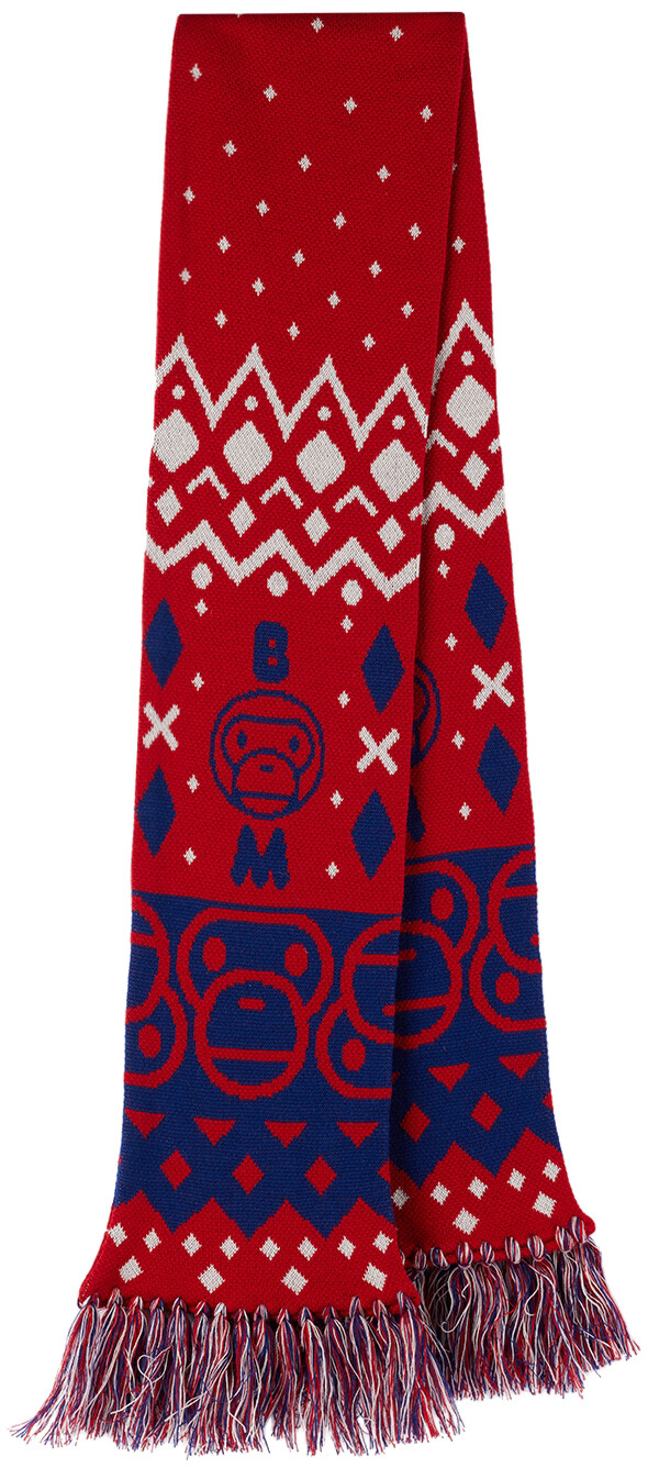 

Детский красный шарф Baby Milo Nordic BAPE