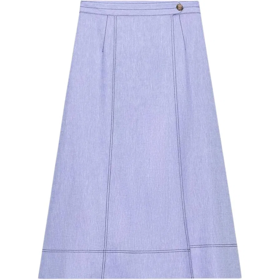 Женская юбка-миди без принта ZARA, Light Blue