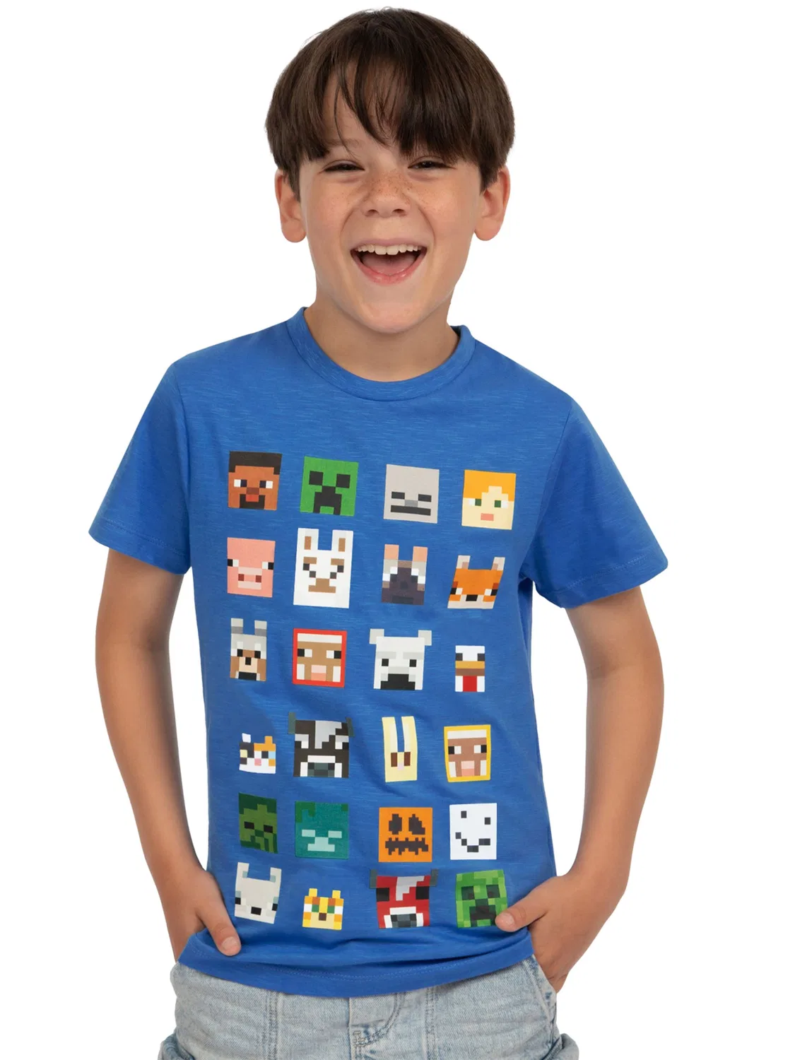 Футболка с принтом Minecraft Character, синяя — фото 2
