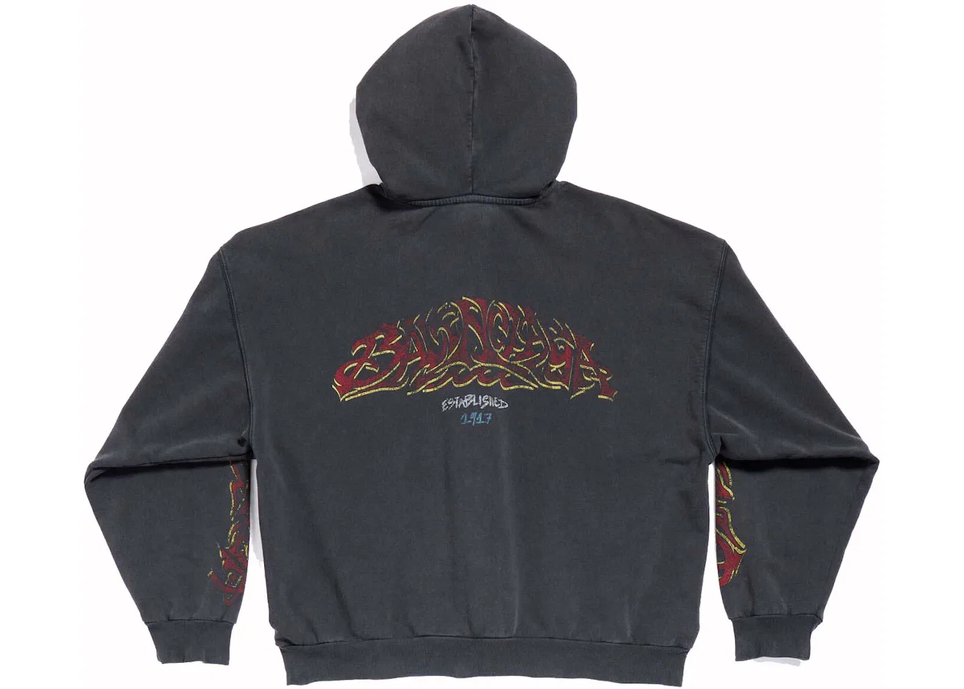 Мужская худи с молнией Offshore Balenciaga, Black Faded — фото 2