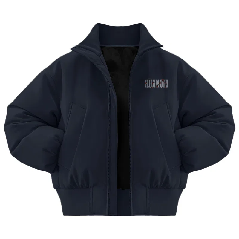 Детский пуховик с воротником-стойкой HUANQIU, Navy Blue
