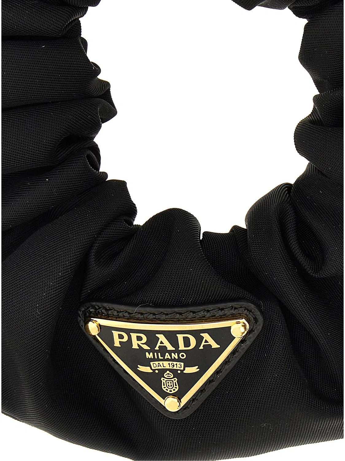 Резинка для волос из переработанного нейлона Prada, черный — фото 3