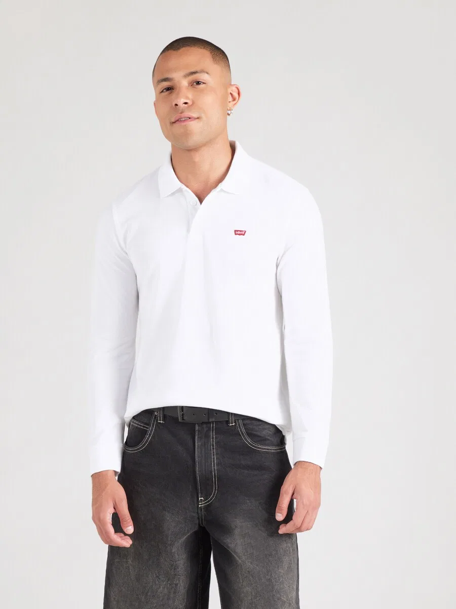 Футболка-поло-поло LEVI'S с длинным рукавом Housemark белого цвета — фото 2