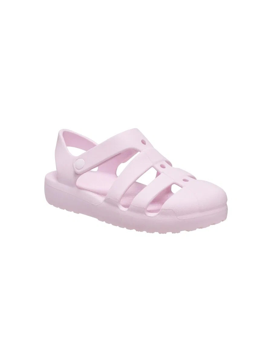 Сандалии Crocs Kindersandalen mit Klettverschluss «Classic Fisherman» розового цвета