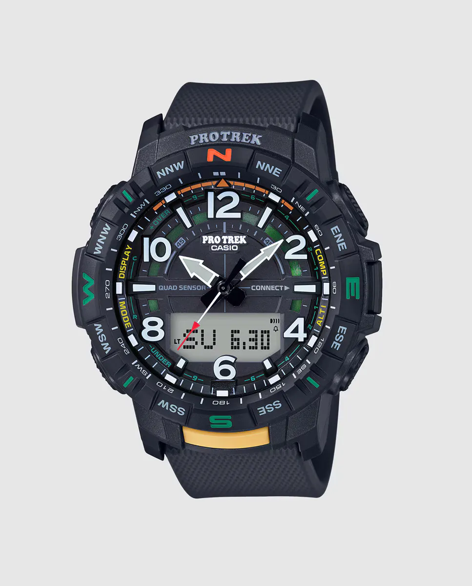 

Casio Pro Trek PRT-B50-1ER Аналого-цифровые мужские часы из черной смолы