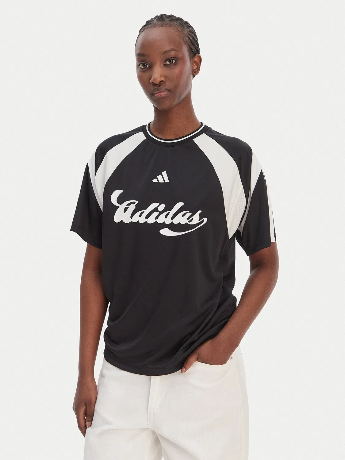 Женская футболка стандартного кроя House Of Tiro Adidas, черный