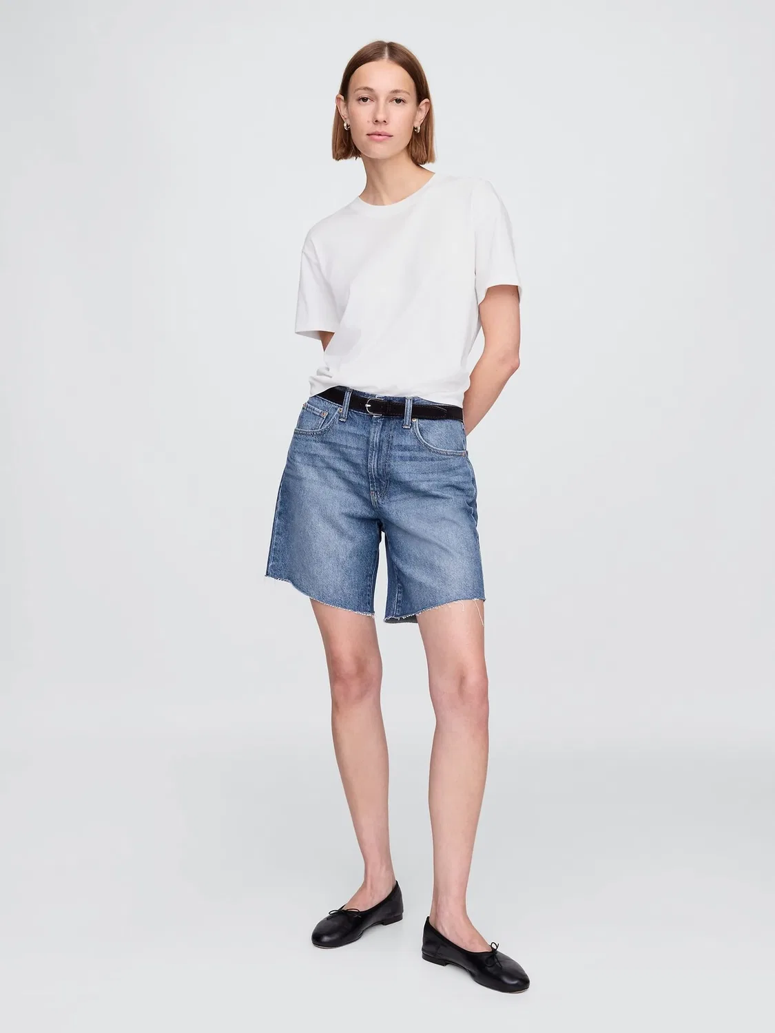 Шорты джинсовые, свободная посадка Gap, Indigo Blue — фото 4