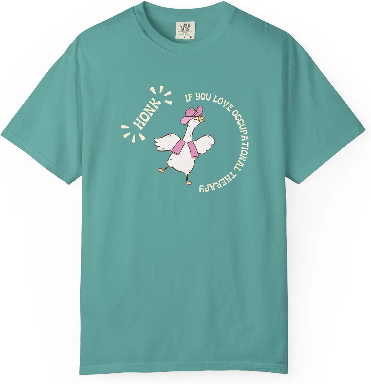 Футболка с принтом гуся Comfort Colors 1717, Seafoam
