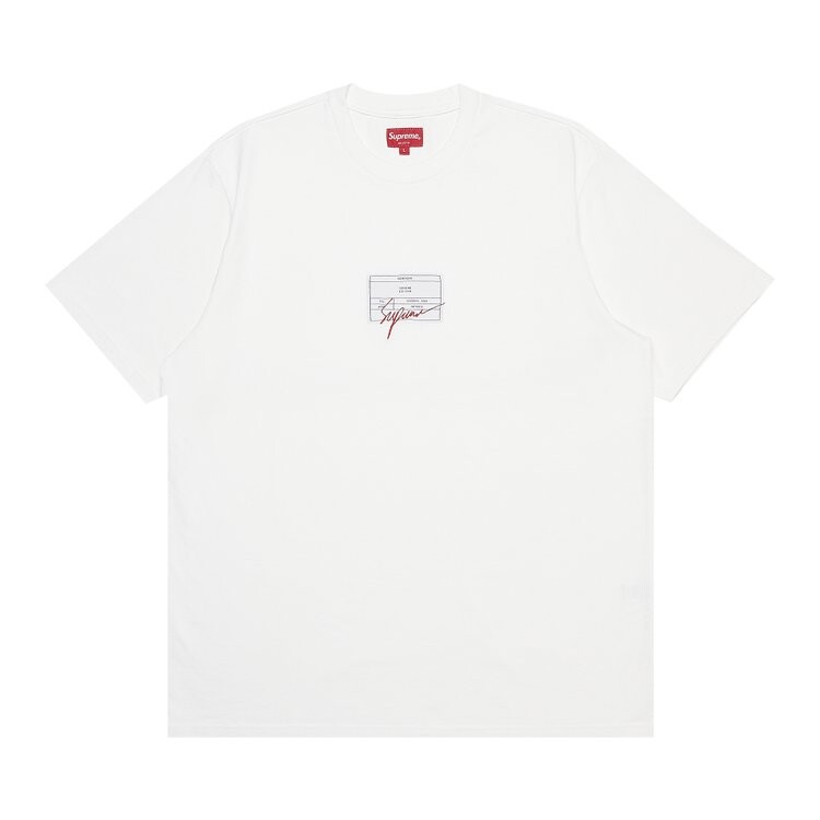 

Футболка Supreme Signature Label Short-Sleeve Top 'White', белый