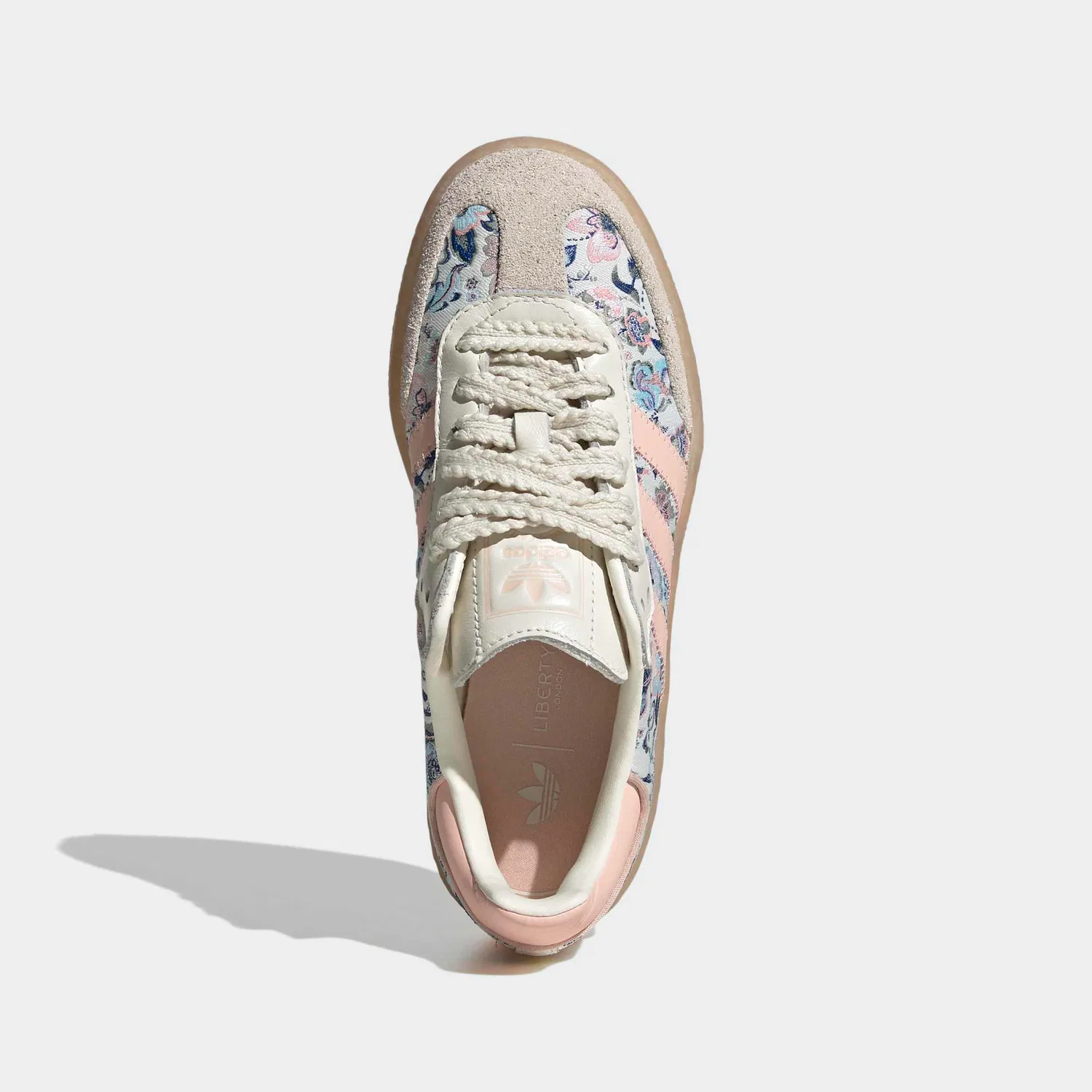 Детские кроссовки с цветочным принтом Adidas Originals, Off White/Blush Pink — фото 4