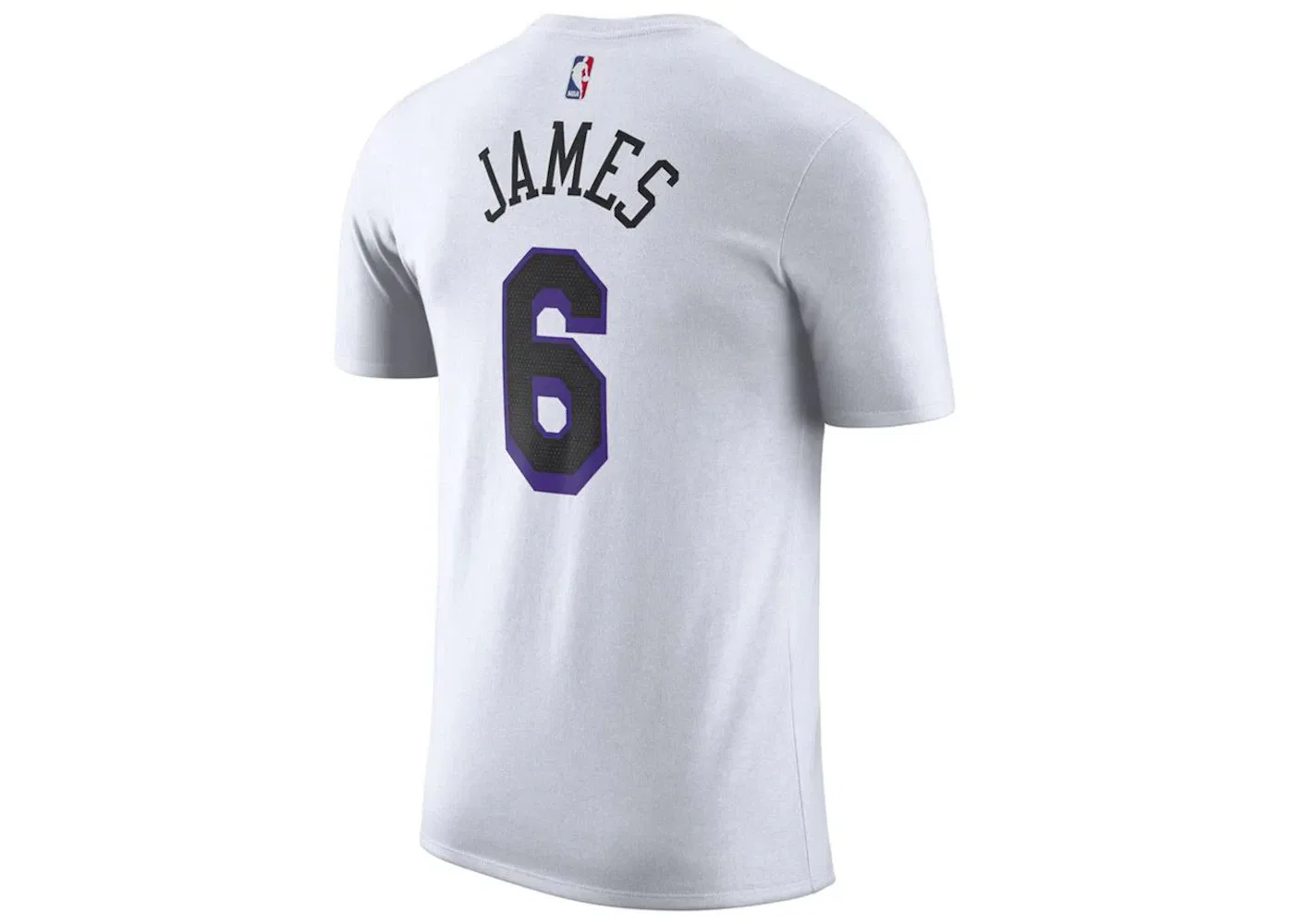 Мужская футболка с принтом Nike NBA Los Angeles Lakers LeBron James City Edition T-shirt, White — фото 2