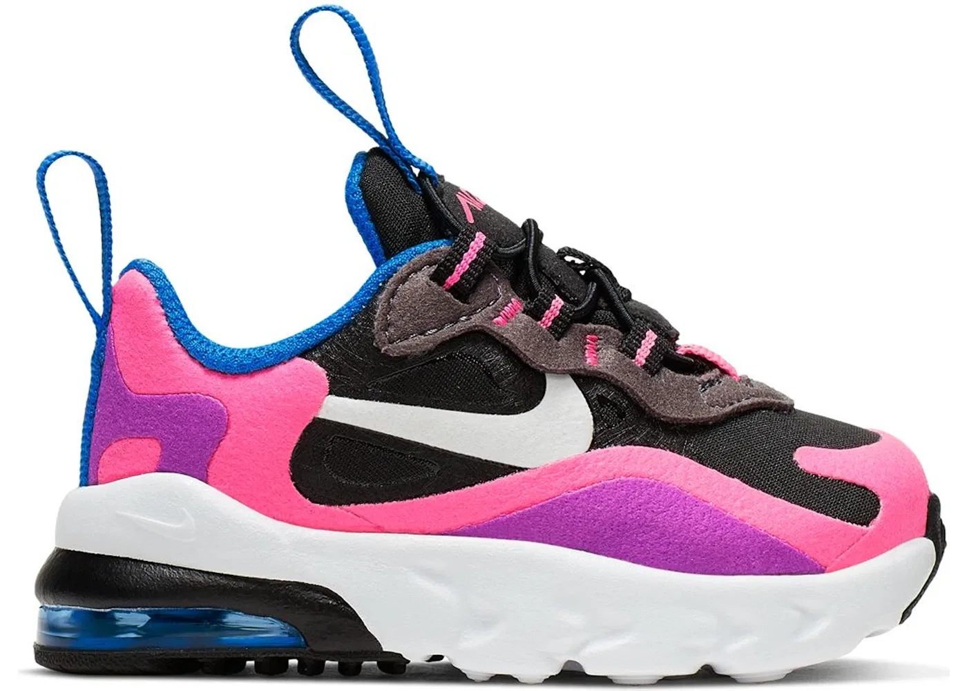 Детские кроссовки Lifestyle Nike Air Max 270 React, Black/White-Hyper Pink-Vivid Purple